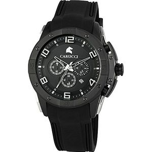 Carucci Watches CA2214BK herenhorloge, analoog, kwarts, rubber, zwart., Riem