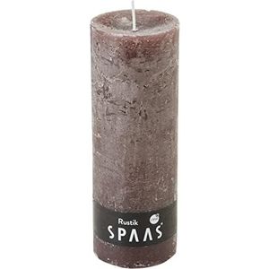 Spaas Rustic Unscented Pillar Candle 68/190 mm, ± 95 uur, warm bruin