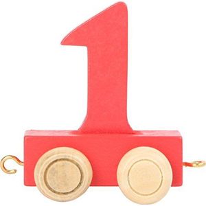 small foot design - Kleurrijke houten trein. Vier wielen met cijfers, 1 inch (25,7 cm), voor leeftijd, telefoonnummer en vele andere coses, 10563