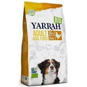 YARRAH Adult biologisch droogvoer voor honden - voor alle volwassen honden | prachtige biologische hondenstukken met kip, 15 kg | 100% biologisch en zonder kunstmatige toevoegingen