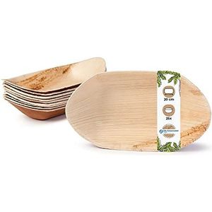 GREENBOX Palmware – palmbladschaal voor fingerfood I biologisch afbreekbaar en composteerbaar wegwerpservies I 25 stuks wegwerpschalen 20 cm