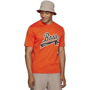 BOSS T RA Relaxed-Fit heren T-shirt van Pima katoen met exclusief logo, Bright Orange821