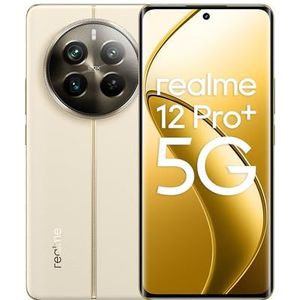 realme Smartphone 12 Pro+ 5G 8 + 256 GB, portretcamera met periscooplens, Sony IMX890 OIS, Snapdragon® 7s Gen 2 5G chipset, 120 Hz gebogen zicht, navigator beige