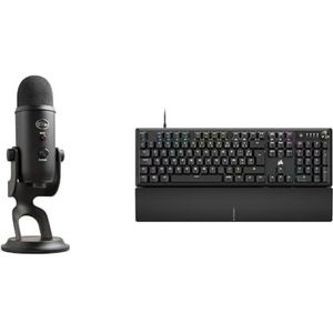 Blue Yeti USB-microfoon & CORSAIR K70 Core RGB mechanisch toetsenbord