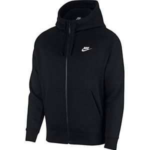 Nike M NSW Club Hoodie Fz BB Herenjas (1 stuk), Zwart (Zwart/Wit)