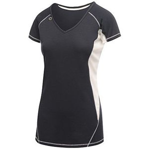 Regatta Beijing T-shirt voor dames, V-hals, korte mouwen, regular fit, blauw (marineblauw/wit 253)