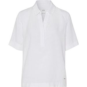 BRAX Style Vio 100 Li Linen Effen damesblouse, Wit.