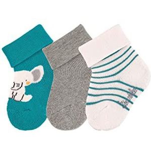 Sterntaler Babysokjes 3-pack olifant-sokken, donkerturquoise, normale babyjongens, donkerturquoise, Eén maat, donker-turquoise