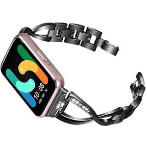 SMYAOSI Metalen Armband Voor Samsung Galaxy Fit 3 SM-R390, Glanzende Verstelbare Roestvrij Staal Armband voor Samsung Galaxy Fit 3 SM-R390 Smartwatch Activity Tracker Vrouwen Mannen, Roestvrij staal