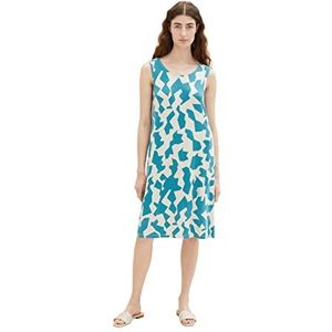 TOM TAILOR 1036803 Damesjurk, 32146 - Petrol Big Abstract Design