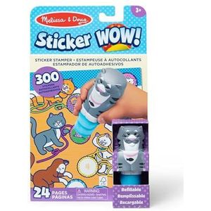 Melissa & Doug Sticker WOW!™ Activiteitenblok met 24 pagina's en zelfklevende stempel, 300 stickers, fidget toy om te verzamelen - kat