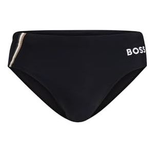 BOSS Hommes Brief John Slip de Bain en Jersey à Rayures emblématiques et Logo, Black4, XL