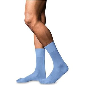 FALKE Heren nr. 9 ademende sokken katoen lichte glans versterkt platte teennaad effen hoge kwaliteit elegant voor kleding en werk 1 paar, Blauw (Arcticblue 6367)