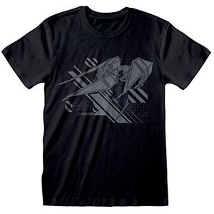 Star Wars The Rise of Skywalker Kylo Ren's TIE Silencer T-shirt voor heren, officieel product, zwart, L, zwart.
