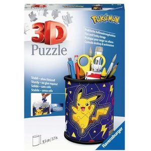 Ravensburger 3D puzzel 11257 - Utensilo Pokémon Pikachu - 54 delen - pennenhouder voor Pokémon-fans vanaf 6 jaar, bureau-organizer voor kinderen: Afmetingen:
