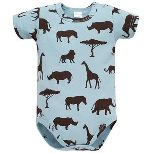 Pinokio Bodysuit met korte mouwen. Pinokio Ondergoed voor babyjongens (1 stuk), safari blauw