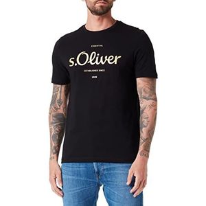 s.Oliver T-shirt met korte mouwen voor heren, zwart.