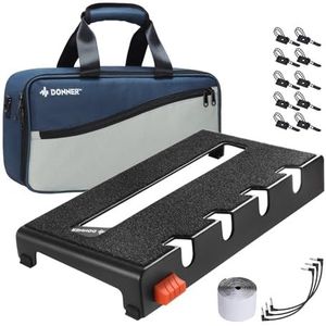 Donner DB-S100 aluminium gitaarpedaalhoes met waterdichte rugzak met klittenbandsluiting en montagevoorziening voor voeding, 36,7 x 19,1 x 5,2 cm