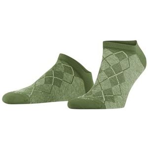 Burlington Carrington herensokken, ademend, duurzaam, biologisch, katoen, lage sokken, zacht, platte teennaad, fantasie-argyle-patroon, glijdt niet in de schoen 1 paar, Groen (Moss 7482)