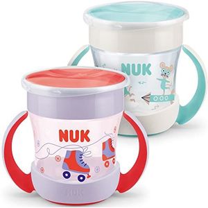 NUK 10225016 Mini Magic Cup 2 stuks lekvrij 360° vanaf 6 maanden praktische handgrepen BPA-vrij 160 ml 2 stuks