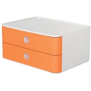 HAN SMART-BOX ALLISON 1120-81 Designer organizer met 2 laden, glanzend en hoogwaardig, abrikoos oranje