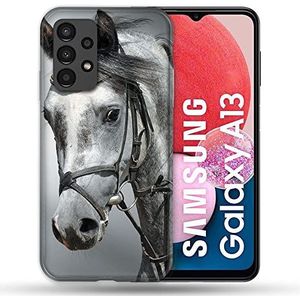 Beschermhoes voor Samsung Galaxy A13, paard, wit