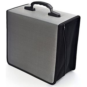 alavisxf xx Opbergtas voor cd's, dvd's met capaciteit 432, robuust met ritssluiting, folie-organizer voor auto, thuis, kantoor, reizen, grijs., Klassiek