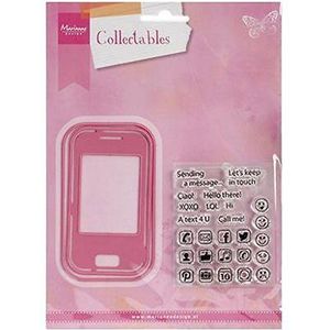 Marianne Design Fustella Collectable Smartphone, metaal, 5,8 x 10 x 0,4 cm, roze
