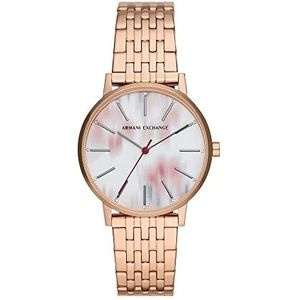 Armani Exchange horloge, Roségoud en roze, Polsband: