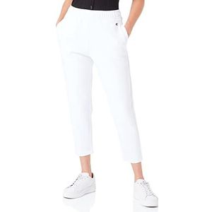 Champion Legacy American Classics Stretch Interlock Crop High Waisted Relaxed trainingsbroek voor dames, wit, M, Wit.