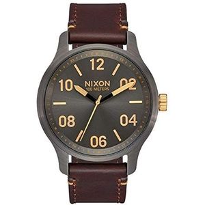 Nixon Patrouille horloge, Metaal/Goud, Leder