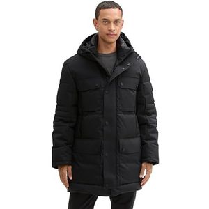 TOM TAILOR 1042524 Hybride parka met opgestikte zakken voor heren, 29999 - Zwart