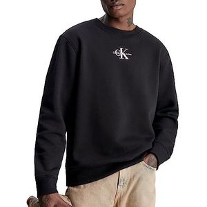 Calvin Klein Jeans Monologo heren sweatshirts ronde hals zwart XXS, Zwart