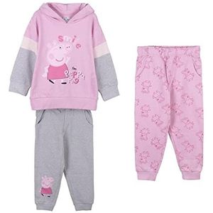 CERDÁ LIFE'S LITTLE MOMENTS Peppa Pig Trainingspak 3-delig - Sweatshirt-set en twee broeken - Officiële Hasbro-licentie trainingspak voor meisjes, Roze