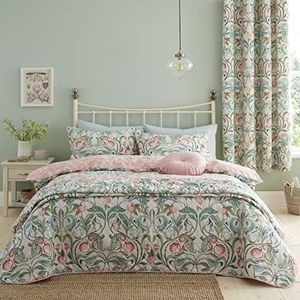 Catherine Lansfield Bedding Clarence Beddengoedset met dekbedovertrek en kussenslopen, bloemenpatroon, naturel, groen, kingsize