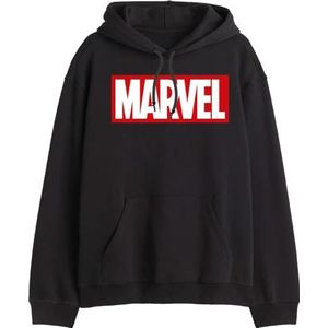 Marvel Memarcosw031 Sweatshirt met capuchon voor heren, zwart.