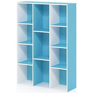 Furinno 11 kubus boekenkast, omkeerbaar, open, licht, blauw/wit, eenheidsmaat