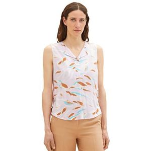 TOM TAILOR Damesblouse, 31762 - Paars Abstract Blad Design