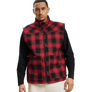 Brandit Lumber gevoerd vest, rood/zwart, L, Rood/Zwart