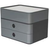 HAN 1100-19 SMARTBOX PLUS ALLISON Designer opbergdoos met 2 laden en organizer voor gebruiksvoorwerpen, graniet grijs