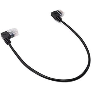 SYSTEM-S LAN-kabel RJ45 8P8C STP Cat6 stekker op haakse stekker, 50 cm, zwart