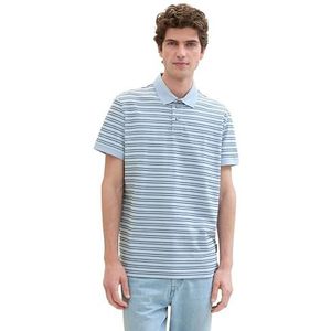 TOM TAILOR Polo pour homme, 35612 - Windsurf Blue Multi Stripe, 3XL