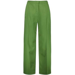 Samoon Pantalon large pour femme en coton stretch Carlotta - Couleur unie - Longueur normale, Treetop Green, 46