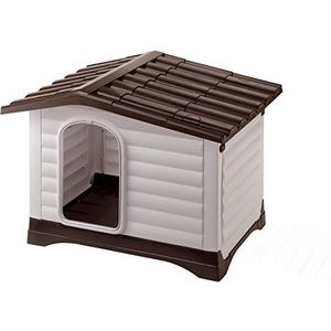 Ferplast 87255099 Dogvilla 90, Hondenhut, Grijs/Zwart, 88 x 72 x 65 cm