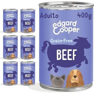 Edgard & Cooper 6 blikjes natvoer voor volwassen honden, graanvrij, 400 g - rundvlees - vers vlees, gezonde en natuurlijke ingrediënten