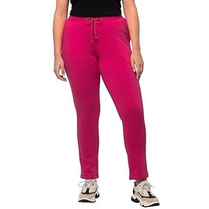 Ulla Popken Joggingbroek voor dames, zachte binnenkant, elastische taille, magenta roze, 60-62 grote maat, Roze Magenta