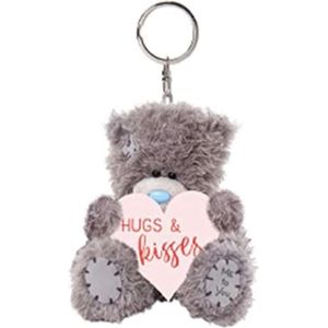 Me to You Teddy sleutelhanger Hugs and Kisses, pluche, officiële collectie, grijs/roze, eenheidsmaat, Grijs/Roze