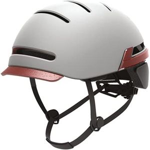 Urban Prime Urban Helmet, Lichthelm en draadloze richtingsindicator, uniseks, volwassenen, wit, lichtgrijs, eenheidsmaat