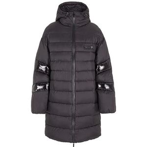 Armani Exchange Limited Edition We Beat As One Hooded Puffer Coat Damesjas, zwart.