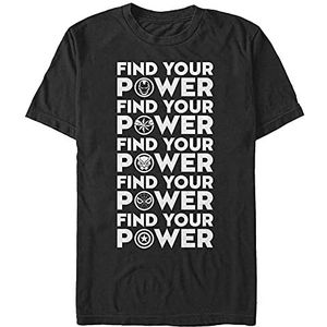 Marvel T-shirt à manches courtes Avengers Classic Team Power Organic Unisexe, Noir, L